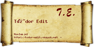 Tódor Edit névjegykártya